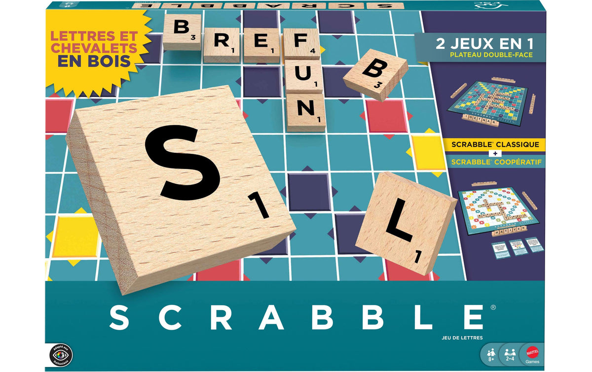 Scrabble Original Holz "2 in 1" FR