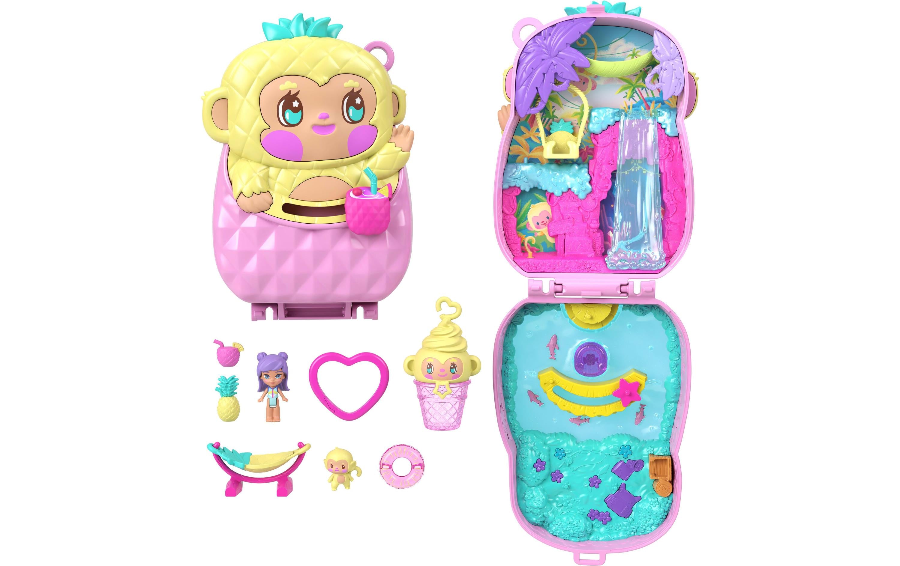 Polly Pocket Ananas Äffchen Schatulle