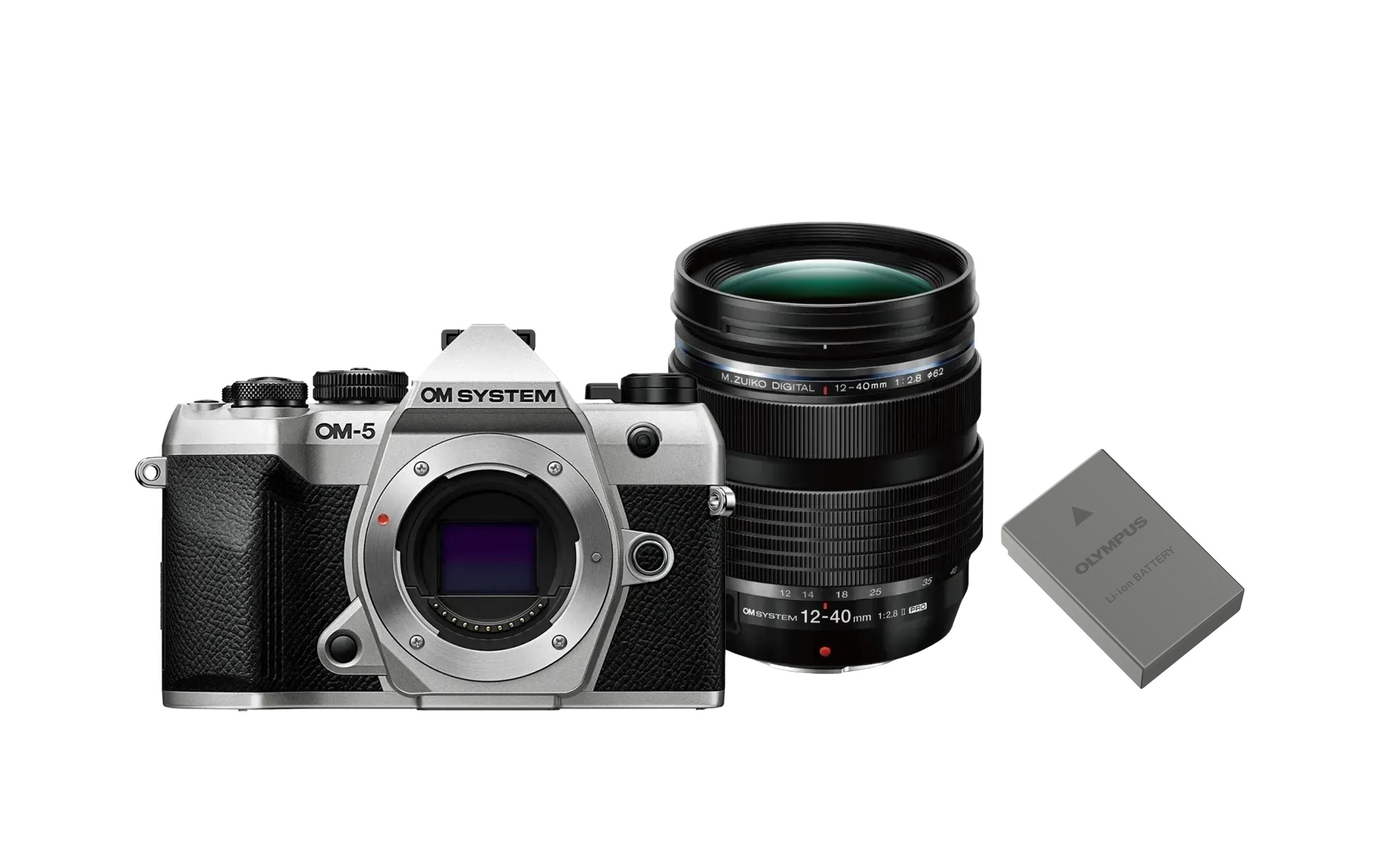 OM System OM-5 Mark II Silver 12-40mm inkl. Akku