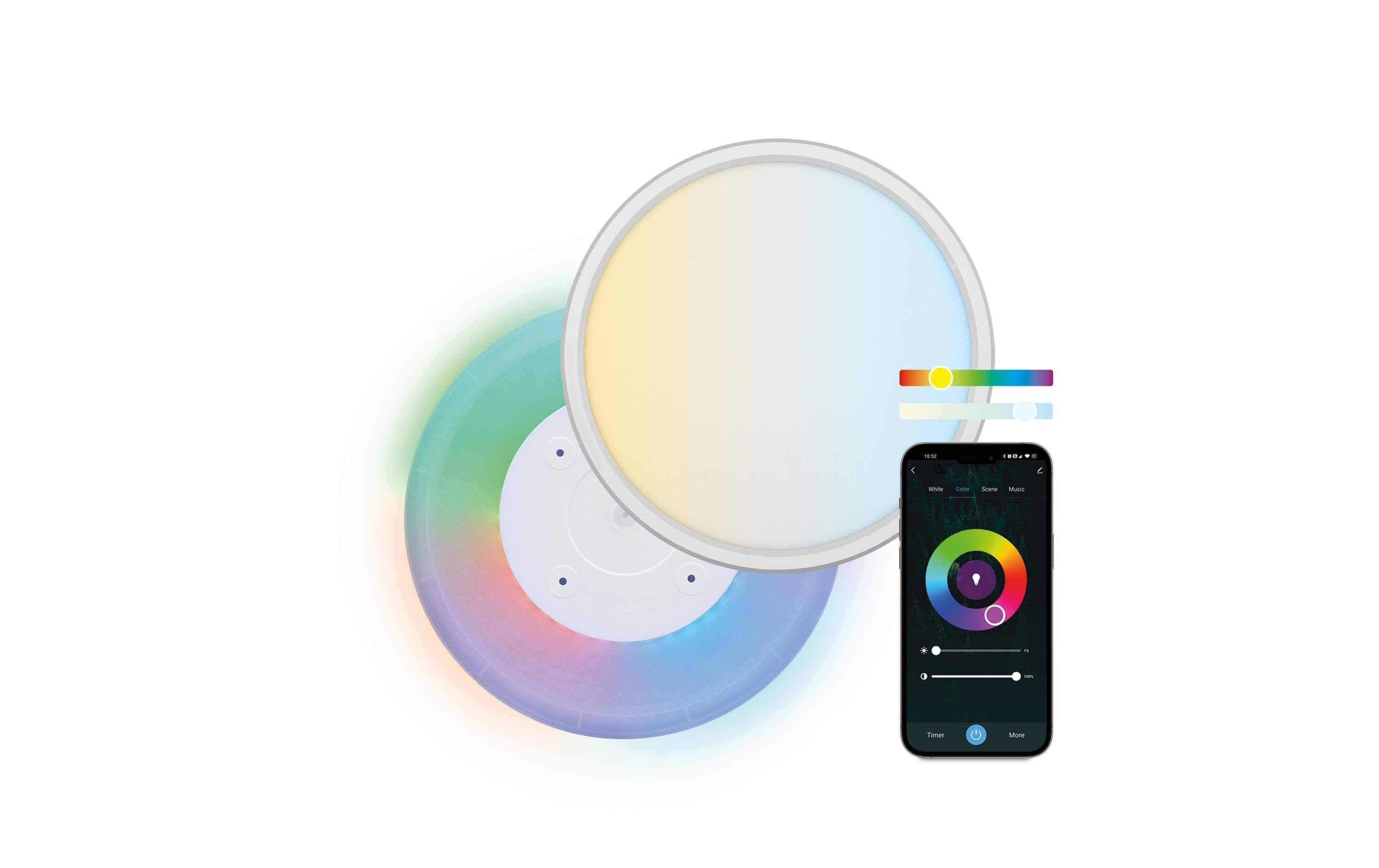 KSIX Duo SmartLED panel 42 cm diameter, 2.450 lm, 24 W, Tuya