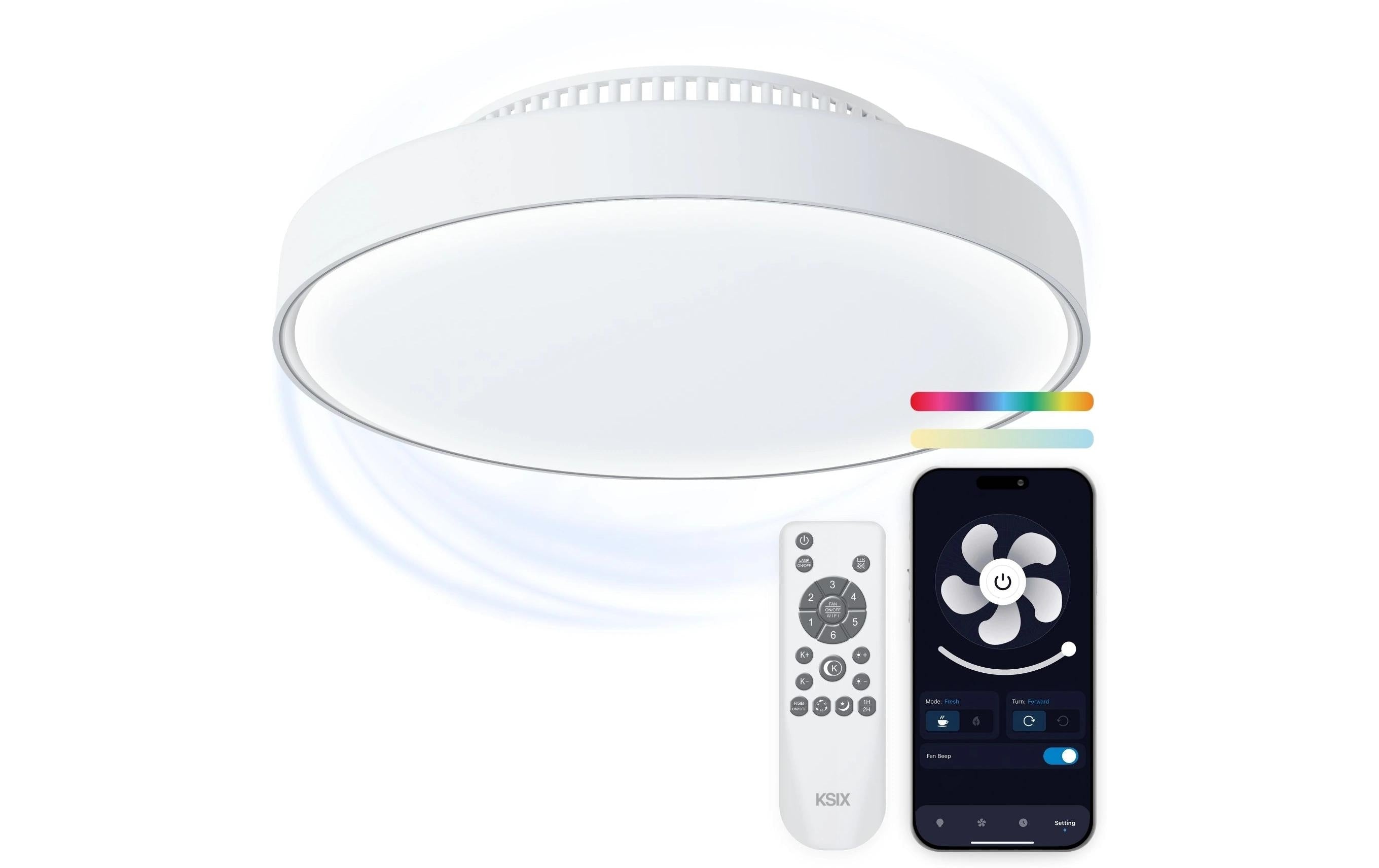 KSIX Mistral ceiling fan 43.6 cm,4,000 lm Tuya
