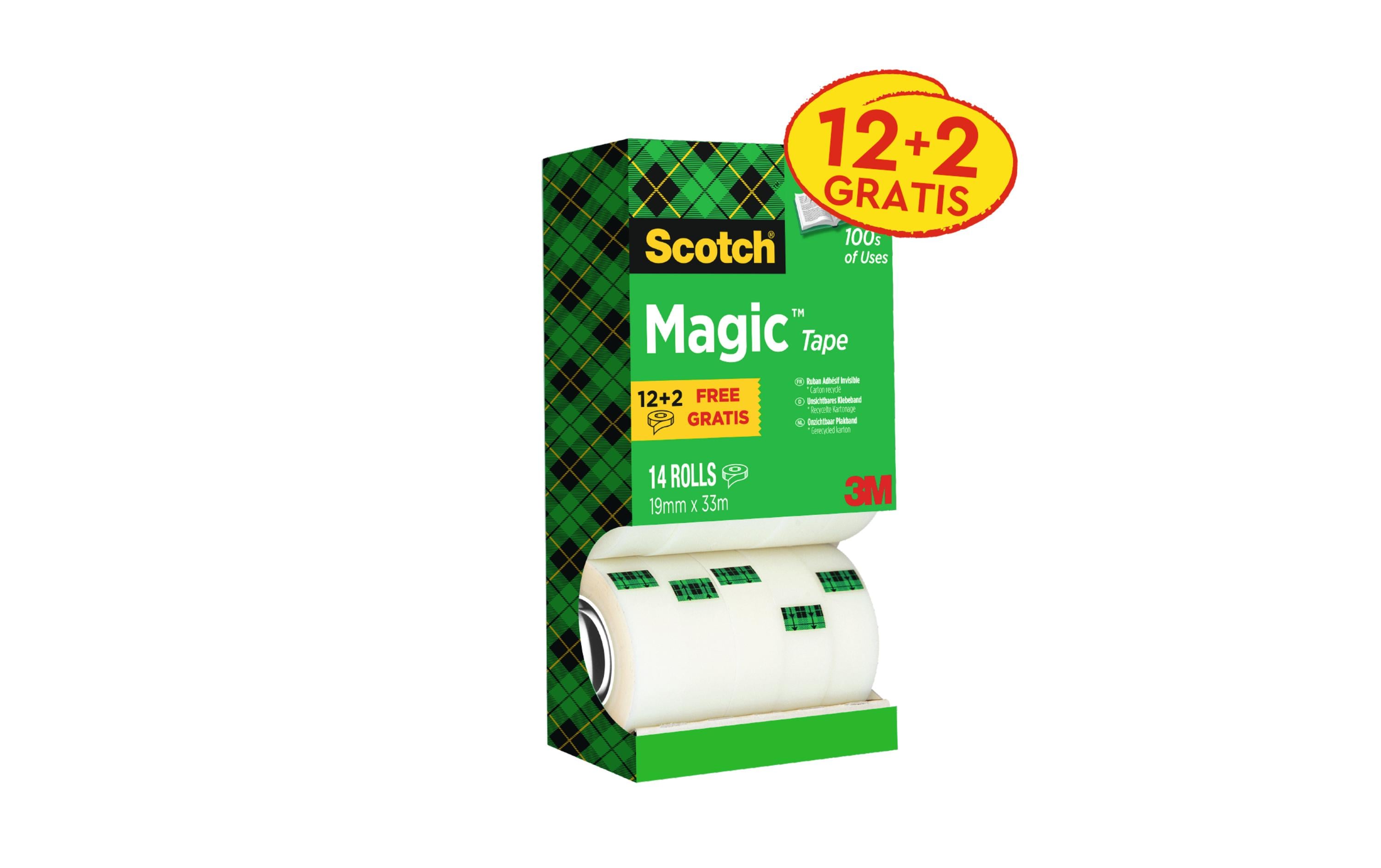 3M Scotch Magic Klebeband Promotion 19mmx33m, 12 Rollen + 2 Gratis