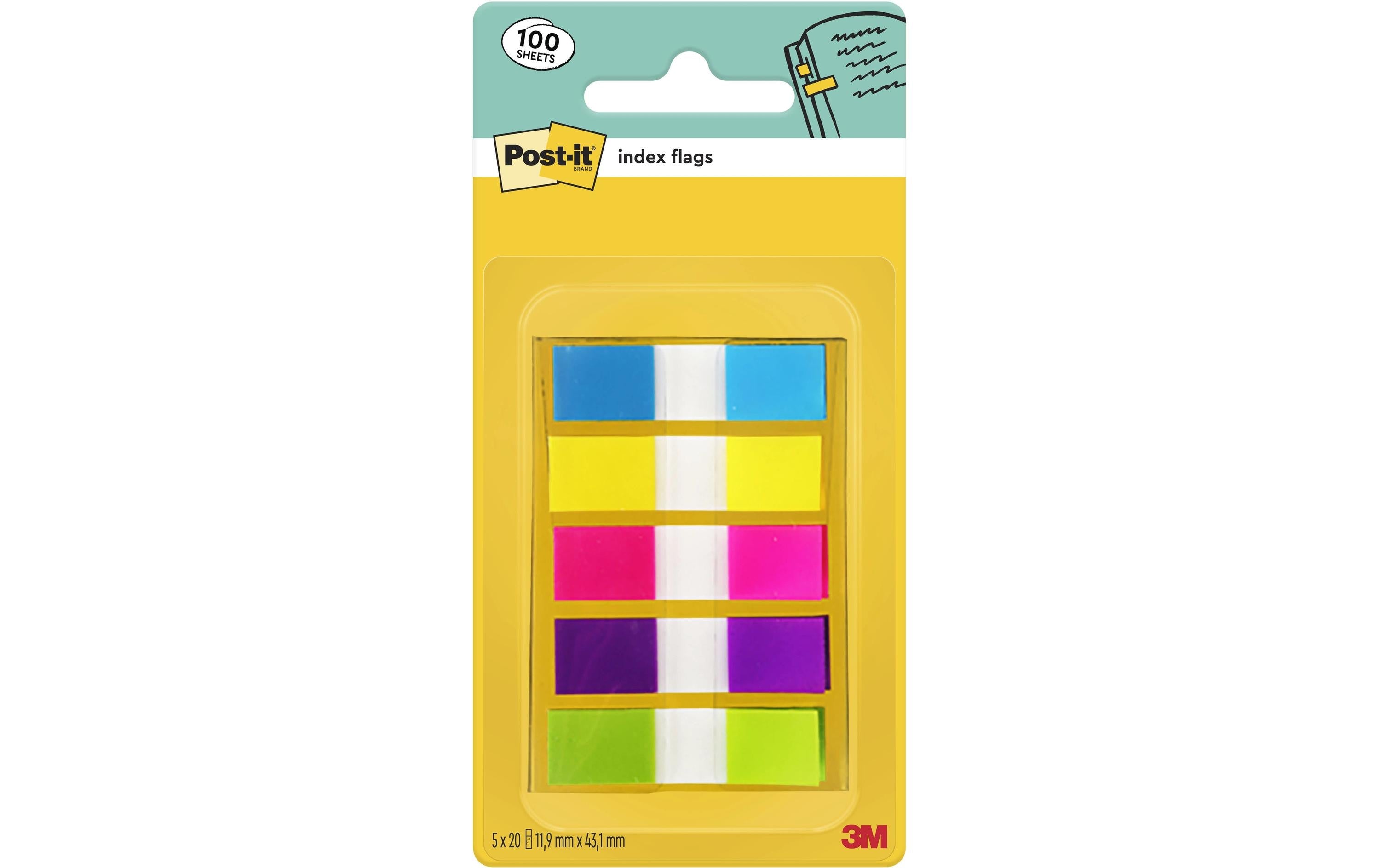 3M Post-it Index schmal 5x20 Blatt 12mmx3mm