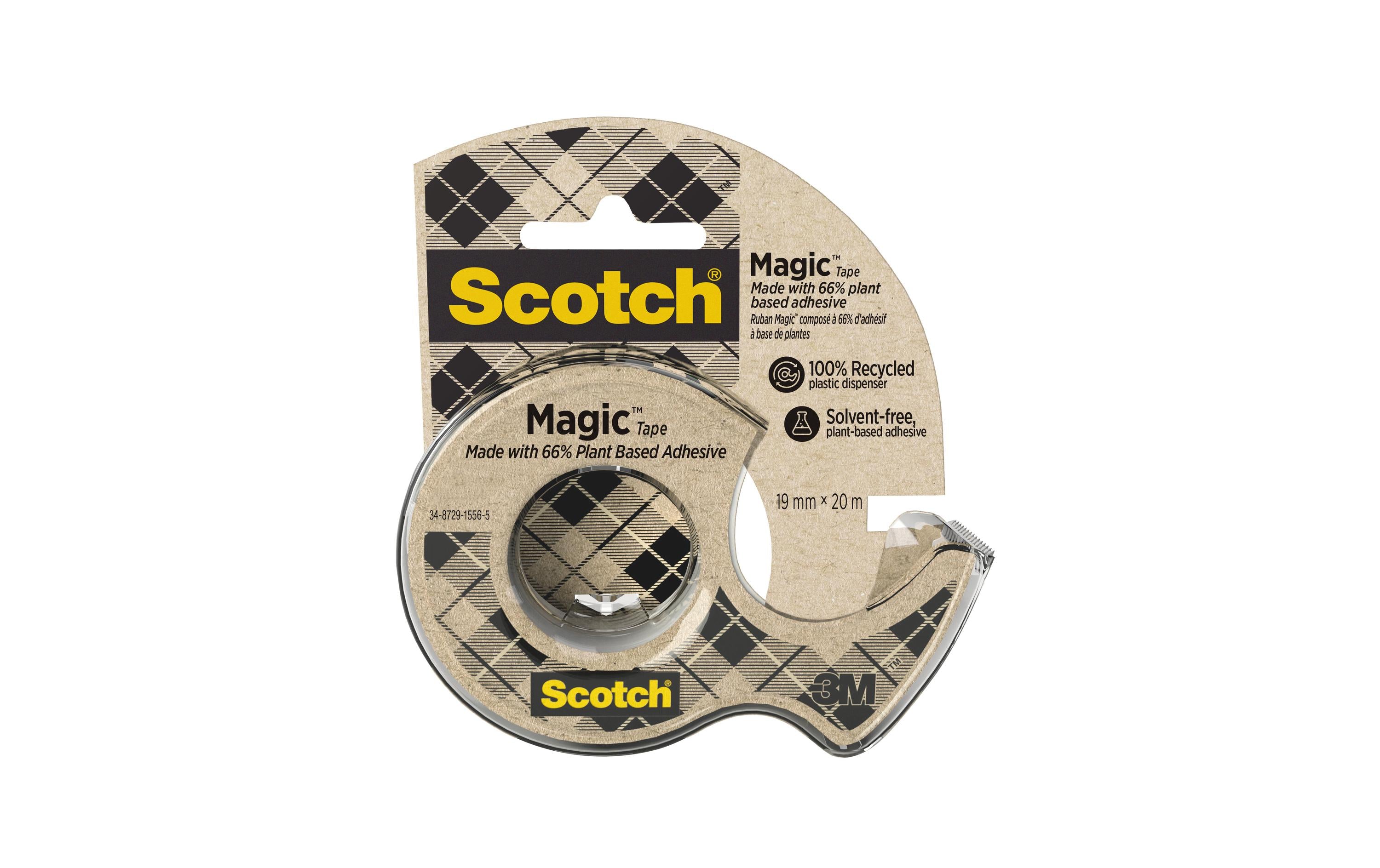 3M Scotch Magic Greener Choice Handabroller 19 mm x 20 m, 1 Rolle mit Abroller