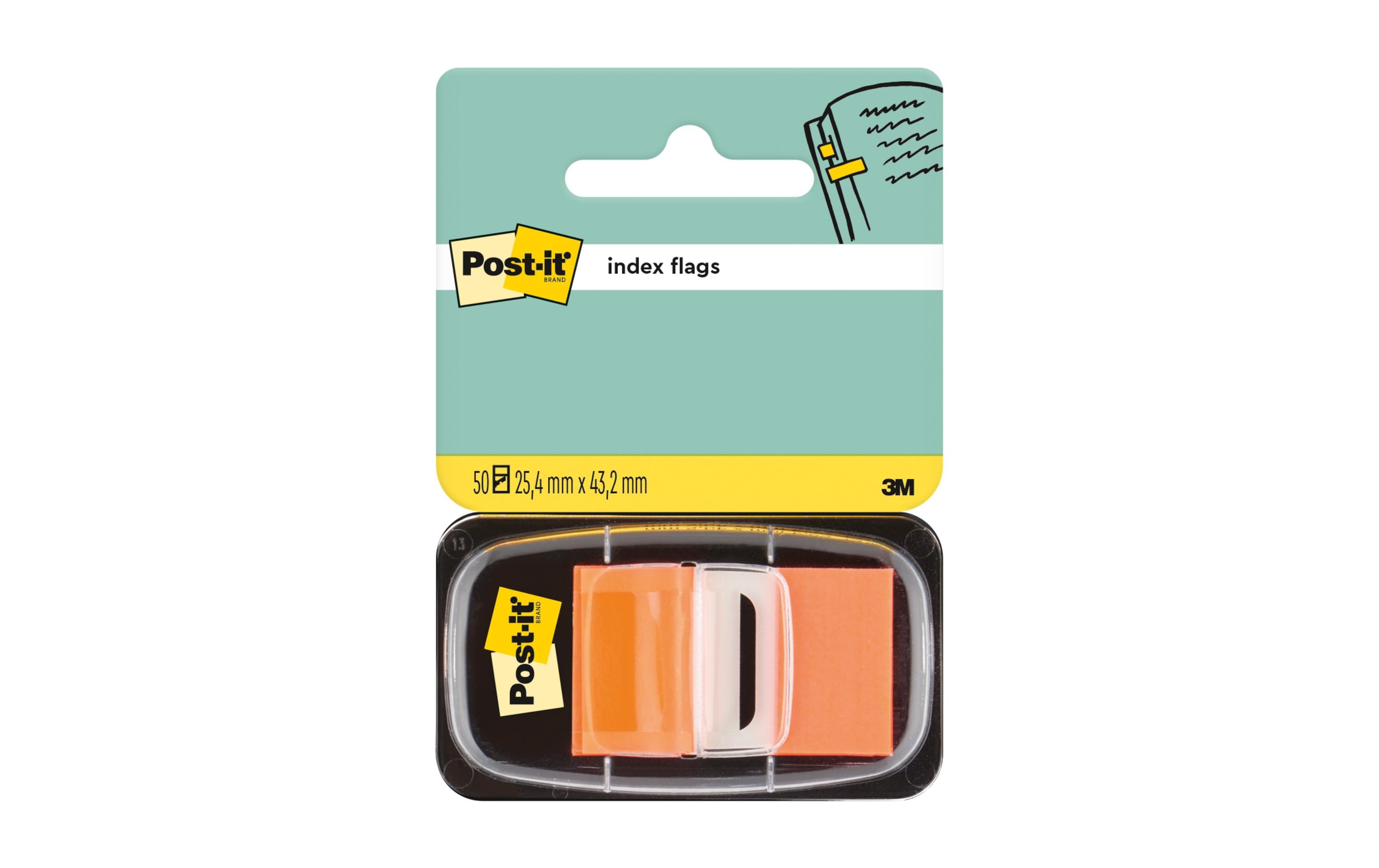 Post-it Index Standard 50 Stk. à  25.4 mm x 43.2mm orange