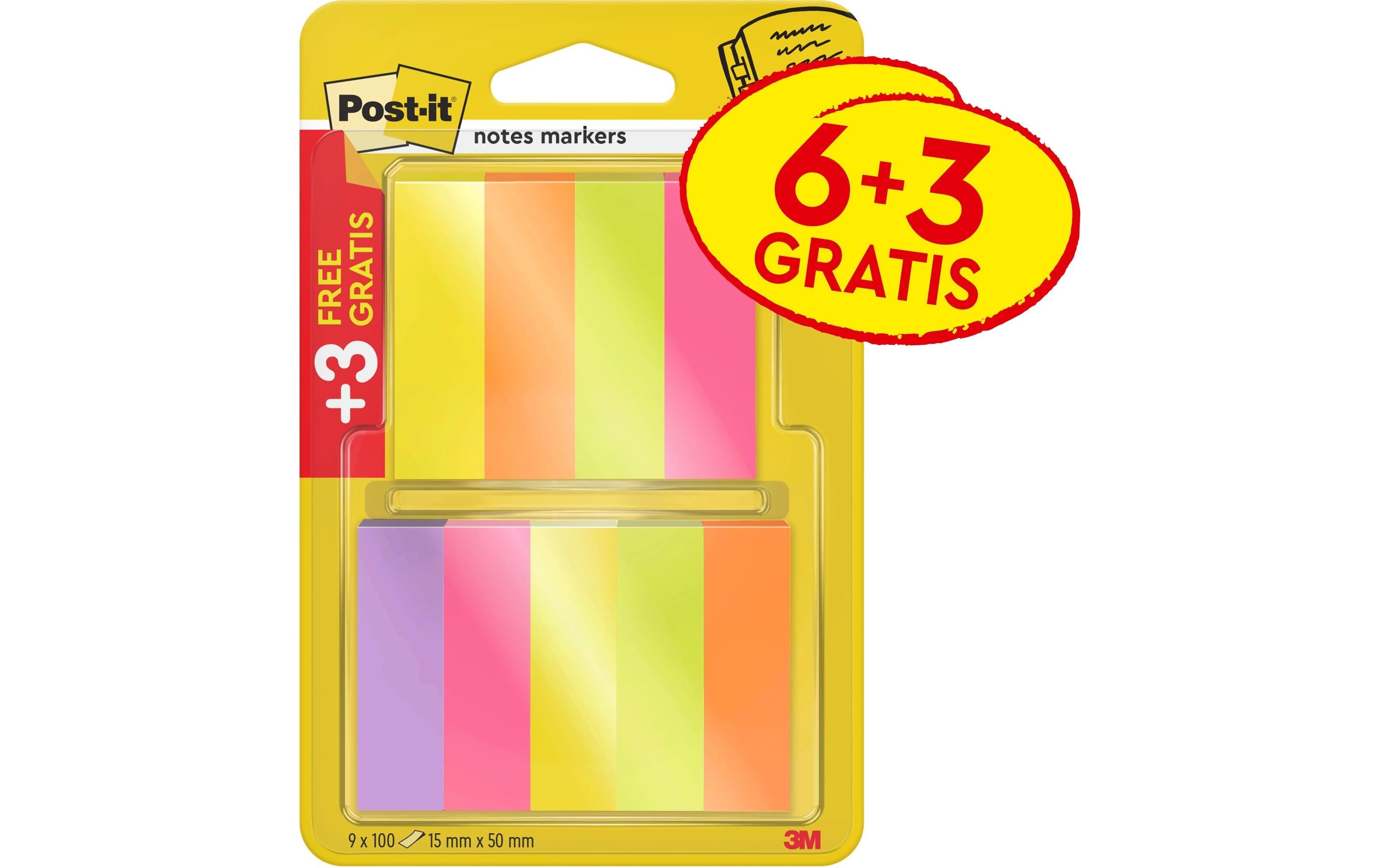 3M Post-it Index Papiermarker 9 stück à 100 15mmx50mm