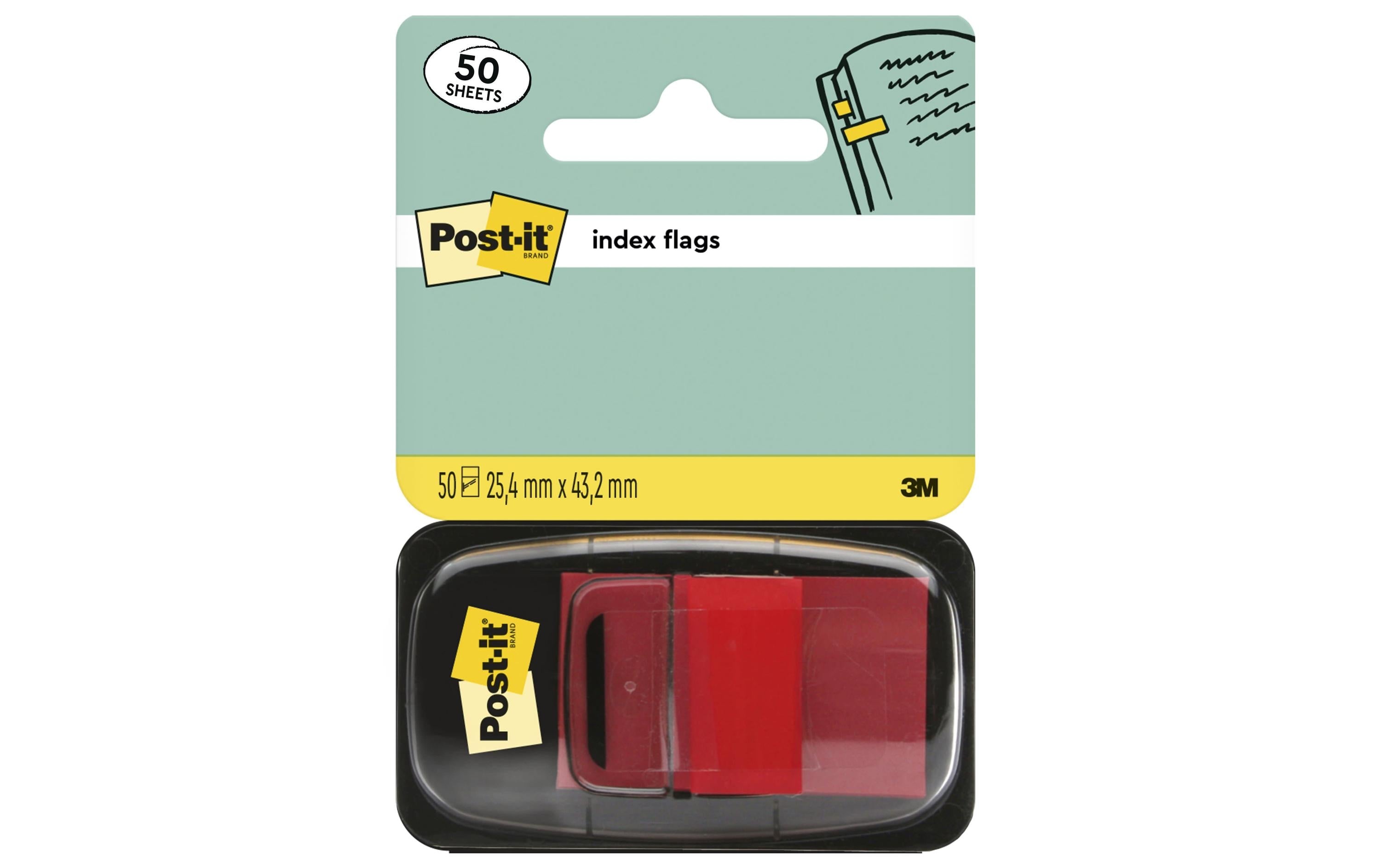 3M Post-it Index 680-1 50 Streifen à  25.4 mm x 43.2mm rot