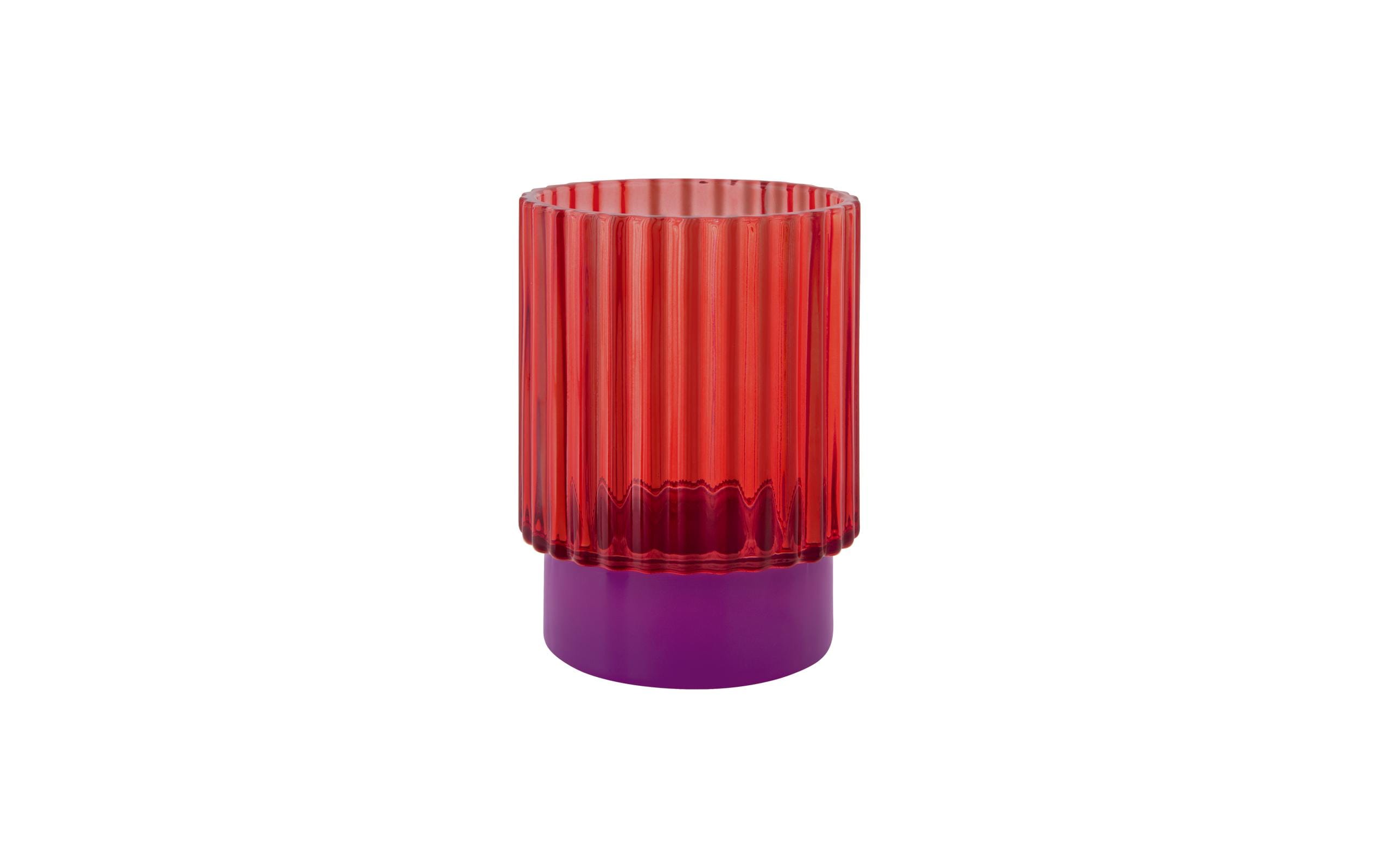 Remember Teelichtglas Lumi red Grösse: 9 x 9 x 12 cm