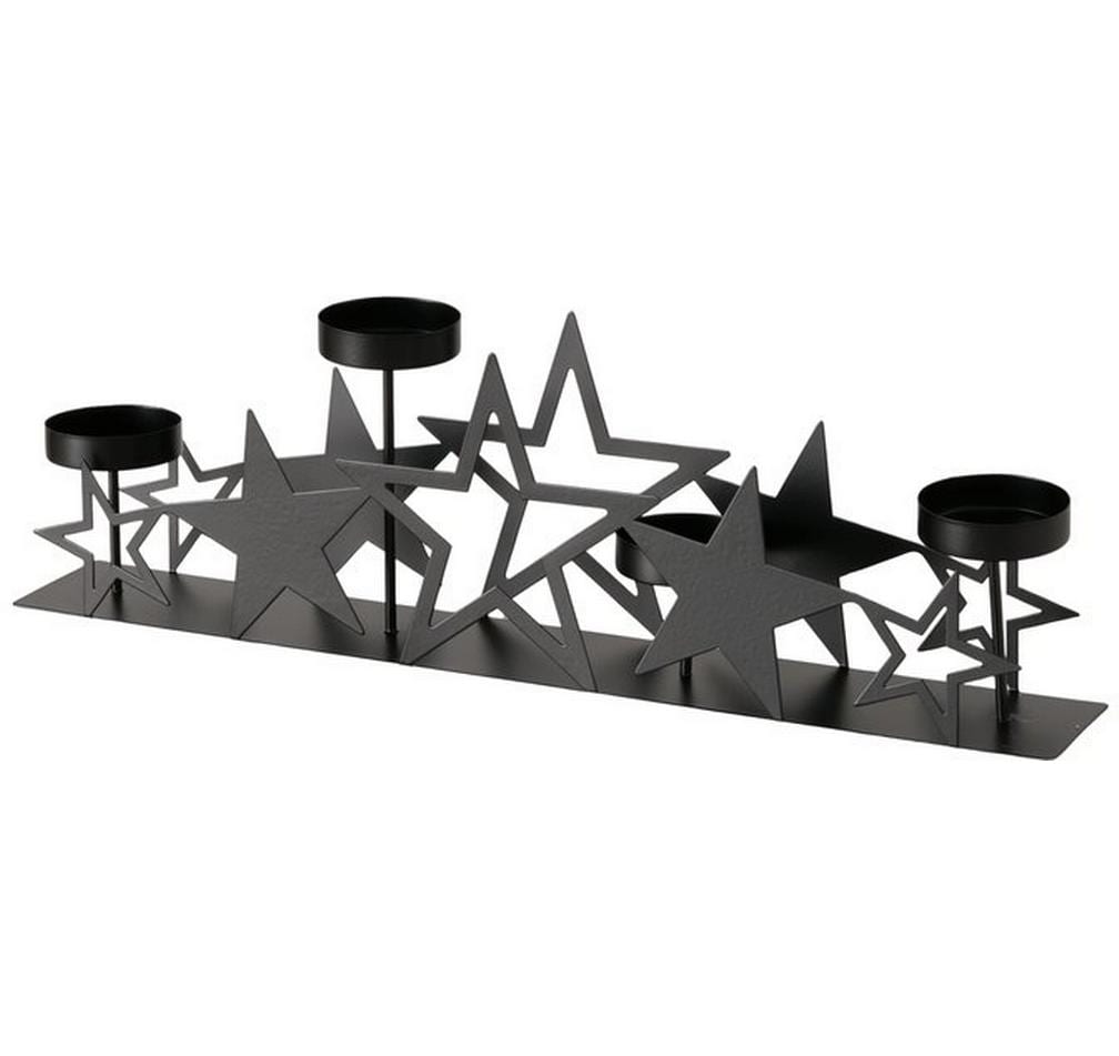 Boltze Teelichthalter Kulon schwarz Grösse: 42 x 6 x 12.5 cm (LxBxH)