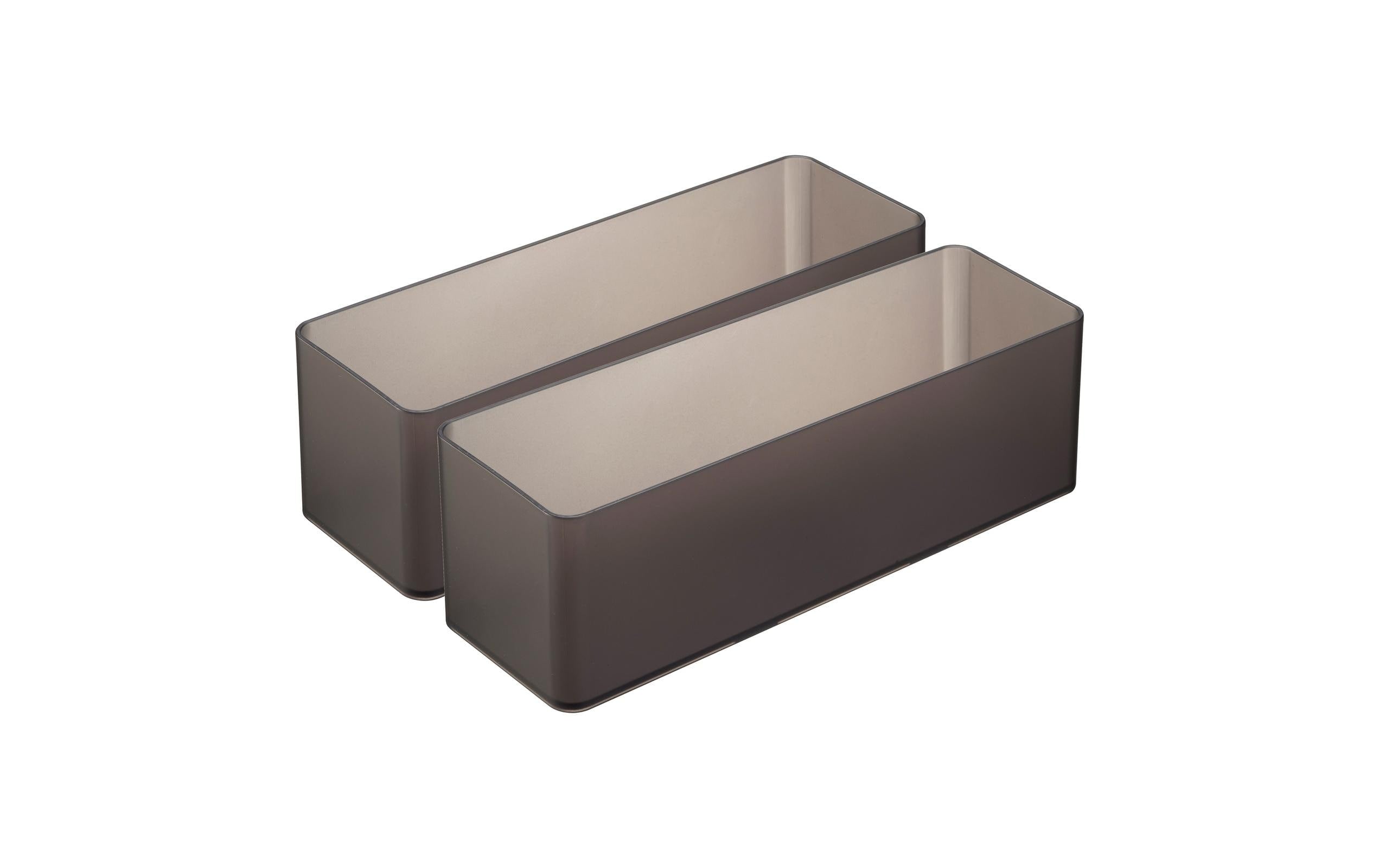 Yamazaki Schubladen Organizer L Deep Grösse: 8 x 24 x 7.2 cm, Schwarz, 2 Stück