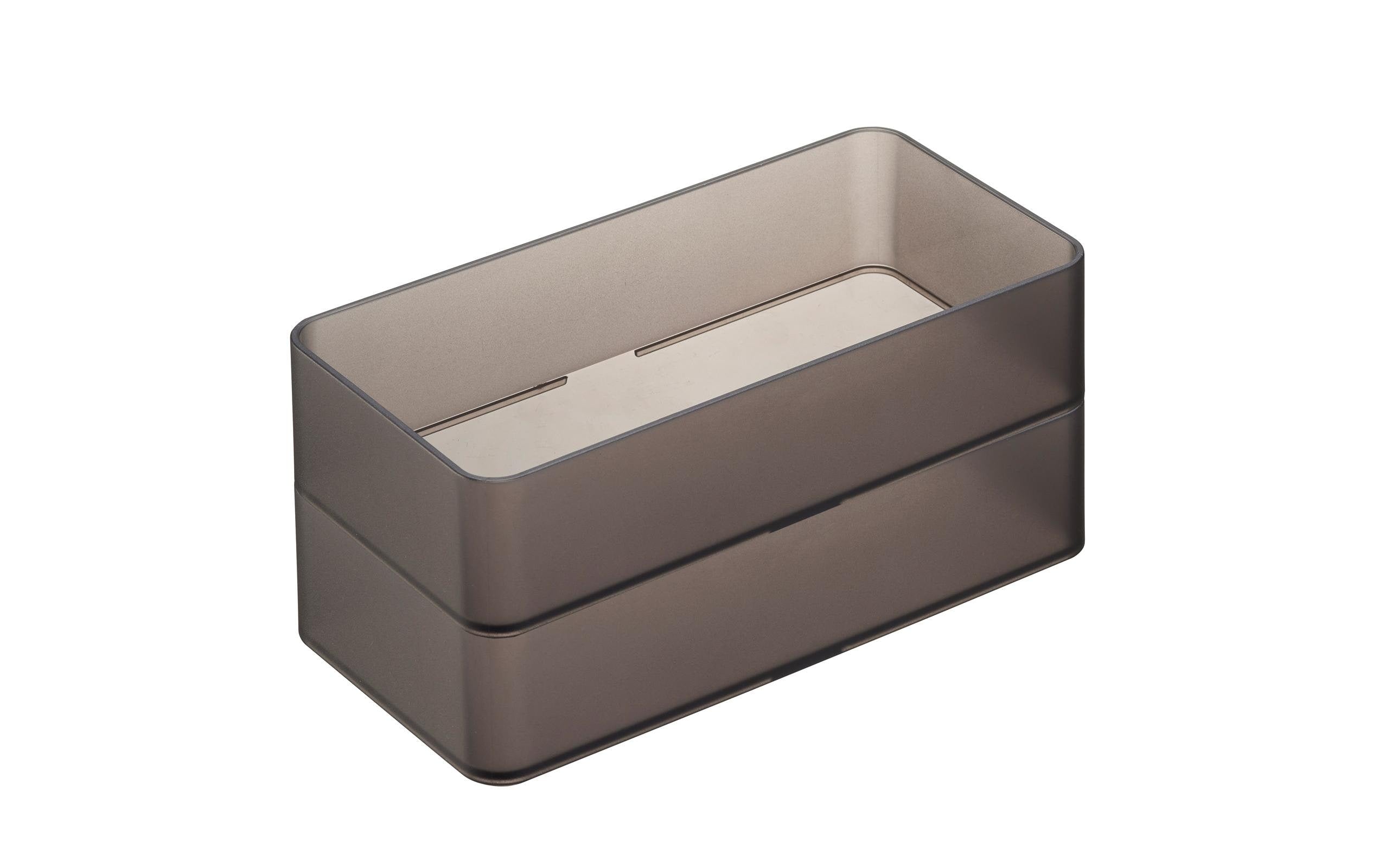 Yamazaki Schubladen Organizer M Grösse: 8 x 16 x 3.7 cm, Schwarz, 2 Stück