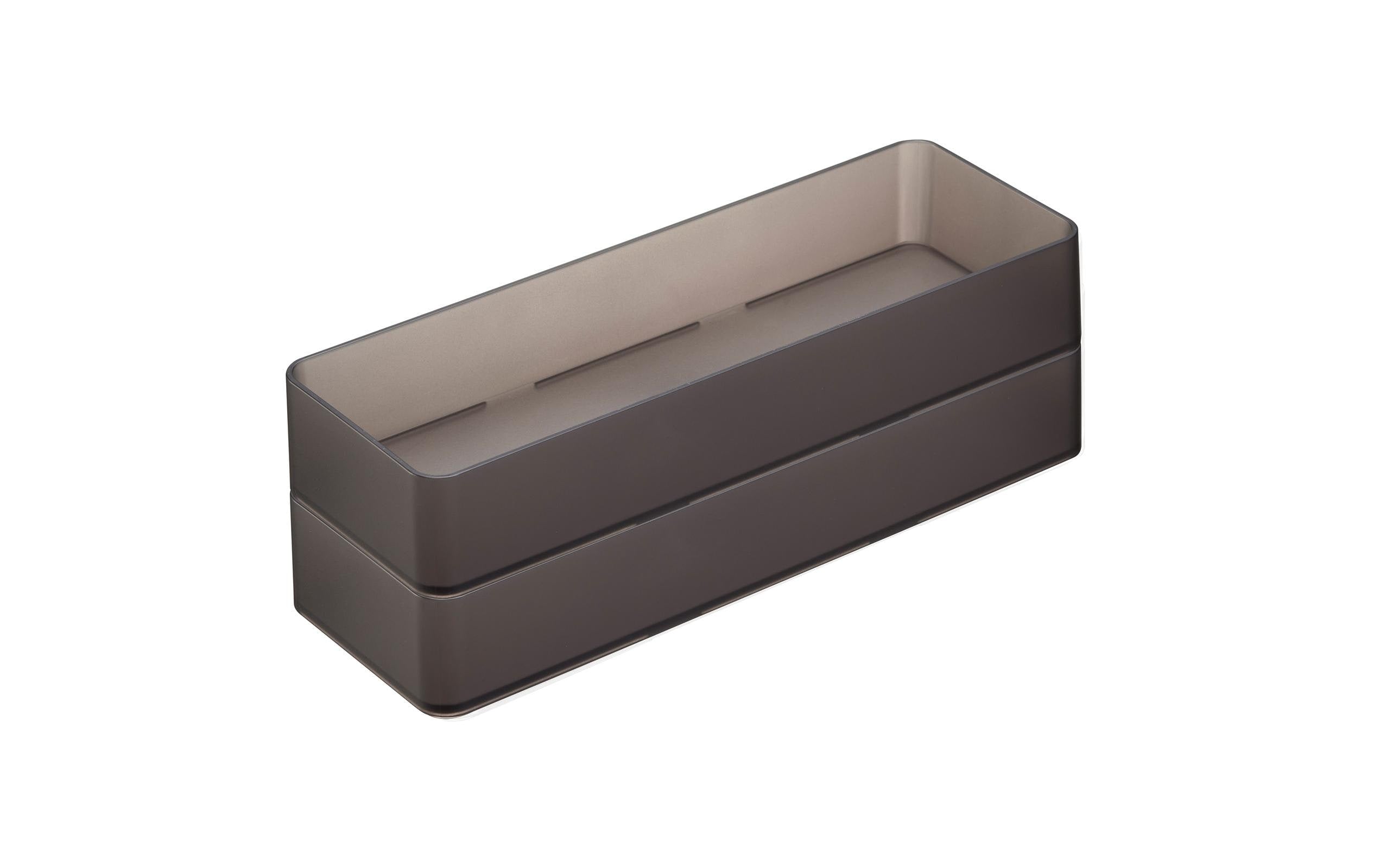 Yamazaki Schubladen Organizer L Grösse: 8 x 24 x 3.7 cm, Schwarz, 2 Stück