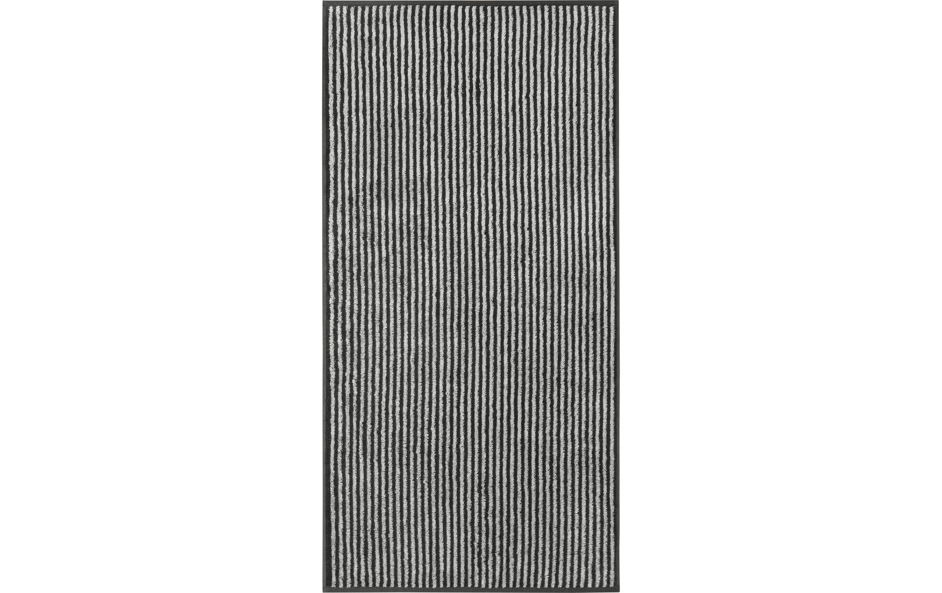 Cawö Duschtuch Two-Tone Stripe basalt, 80 x 150