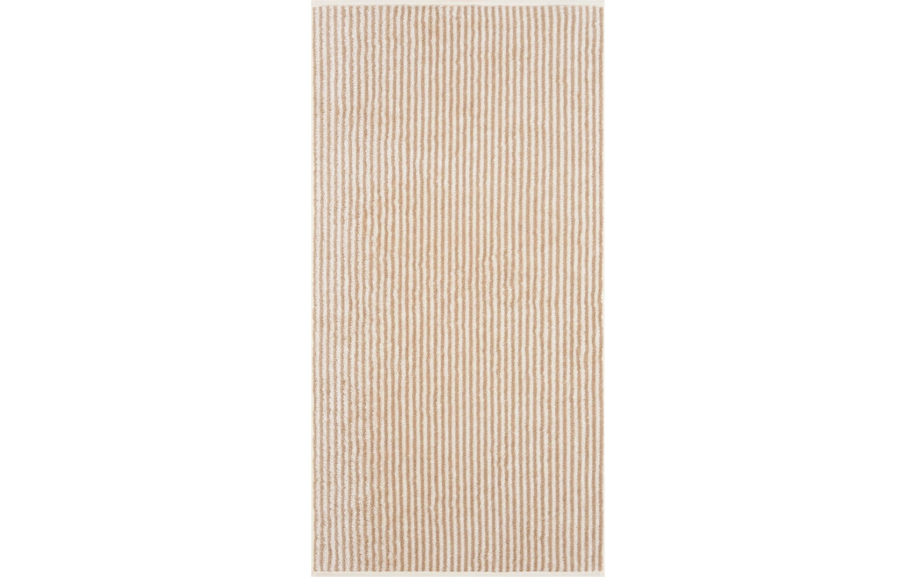 Cawö Handtuch Two-Tone Stripe natur, 50 x 100