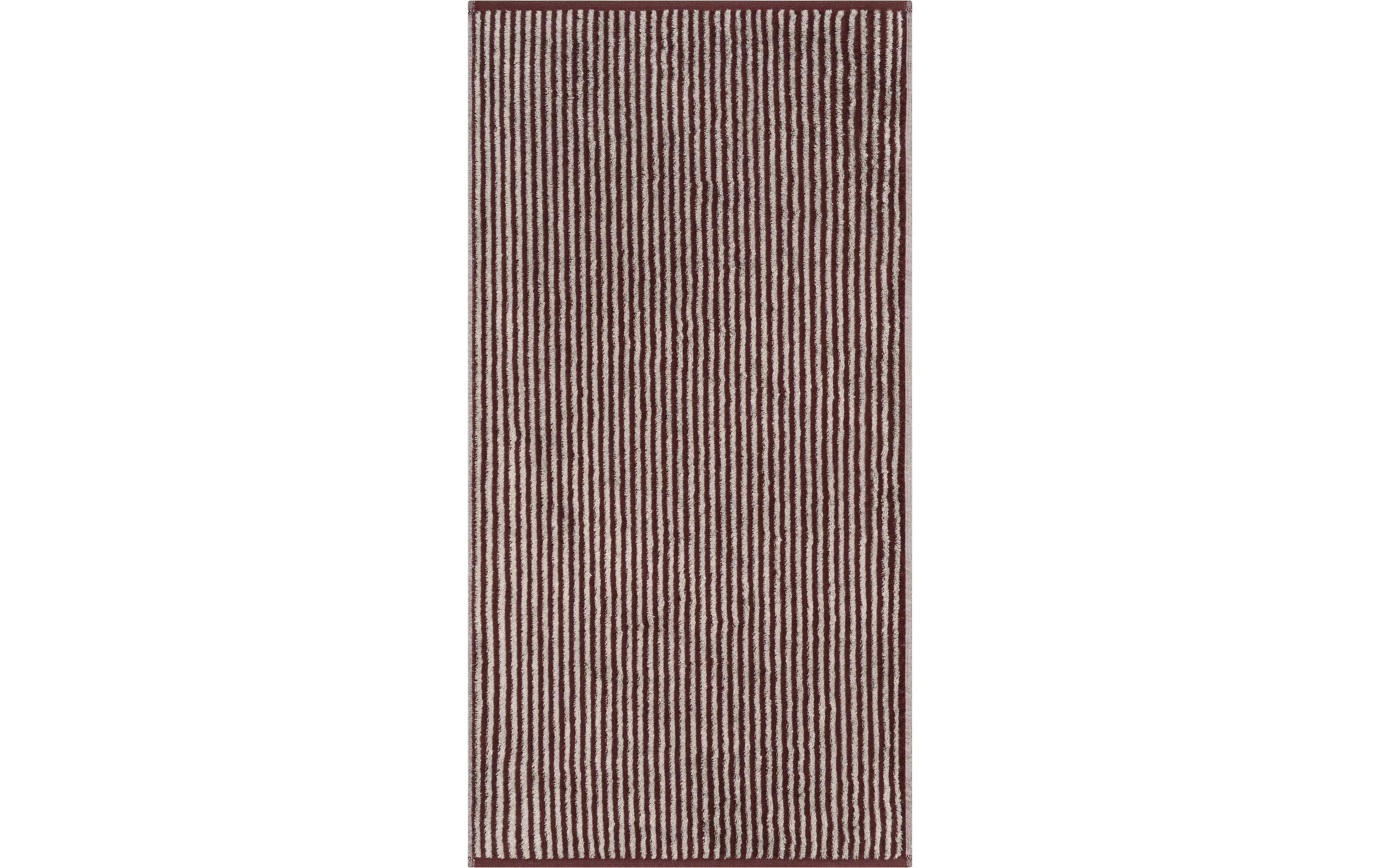 Cawö Handtuch Two-Tone Stripe bordeaux, 50 x 100