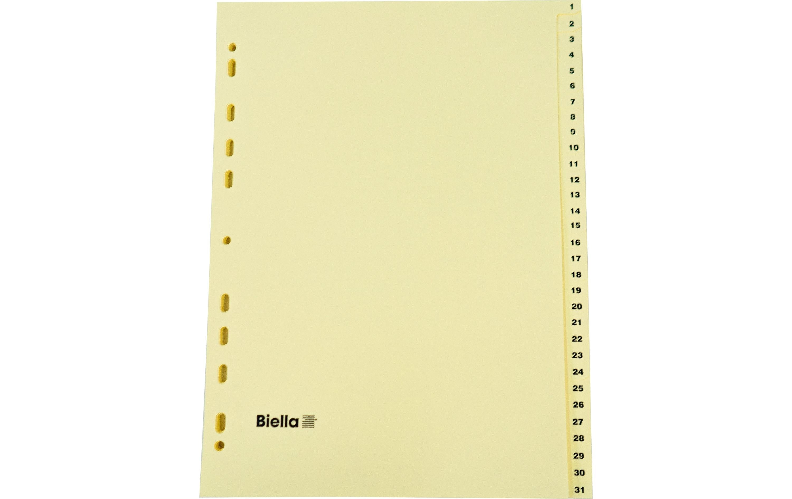 Biella Register Karton, 1 - 31 braun