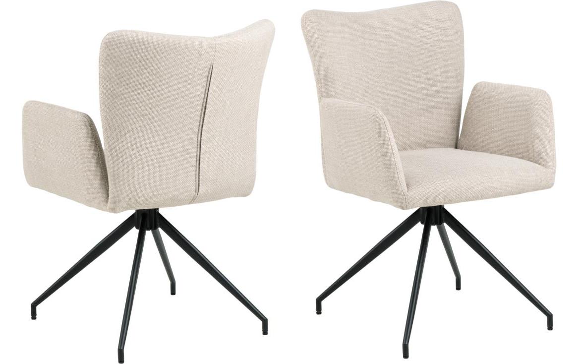 AC Design Esszimmerstuhl Laura 2 Stück Beige/Schwarz