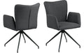 AC Design Esszimmerstuhl Laura 2 Stück Dunkelgrau/Schwarz