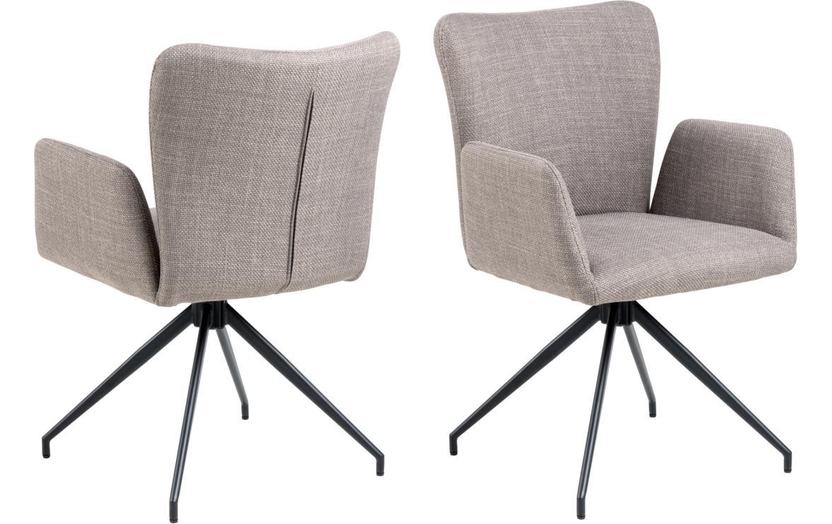 AC Design Esszimmerstuhl Laura 2 Stück Light Grey/Schwarz