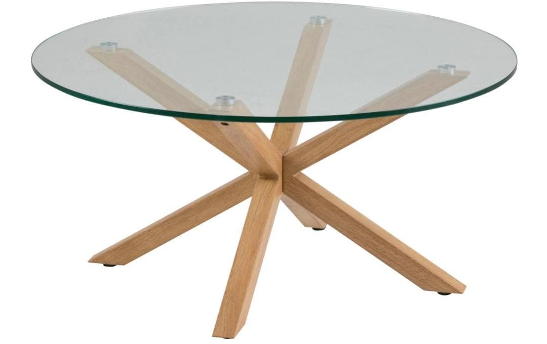 AC Design Couchtisch Heaven rund Eiche/Glas, Ø82x40 cm