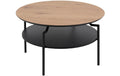 AC Design Couchtisch Goldington Braun/Schwarz, Ø80x45 cm