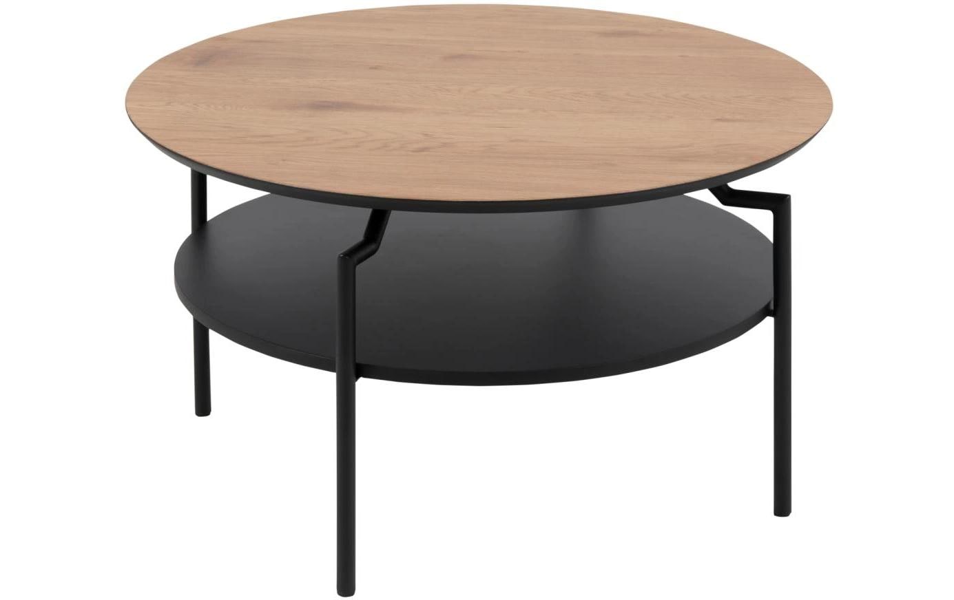 AC Design Couchtisch Goldington Braun/Schwarz, Ø80x45 cm