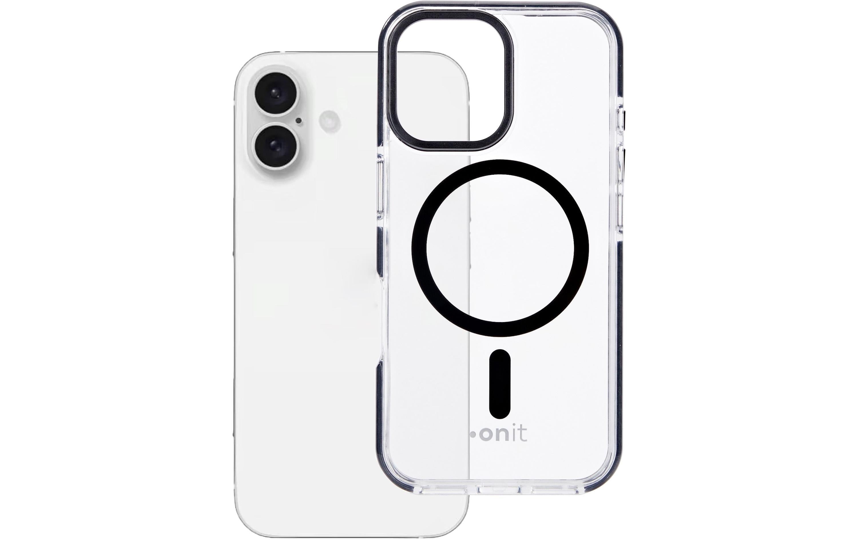 onit Back Cover Mill.Std. iPhone 16 transp.schw / Magsafe / Mill.Std.3m / GRS