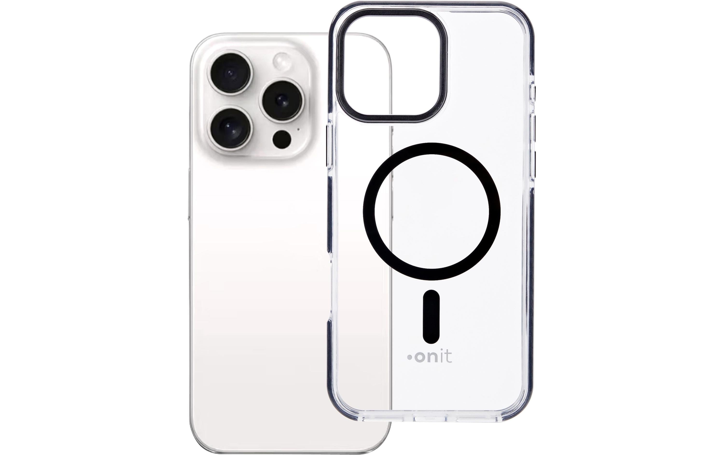 onit Back Cover Mill.Std. iPhone 16 pro Max transp.schw / Magsafe / Mill.Std.3m / GRS