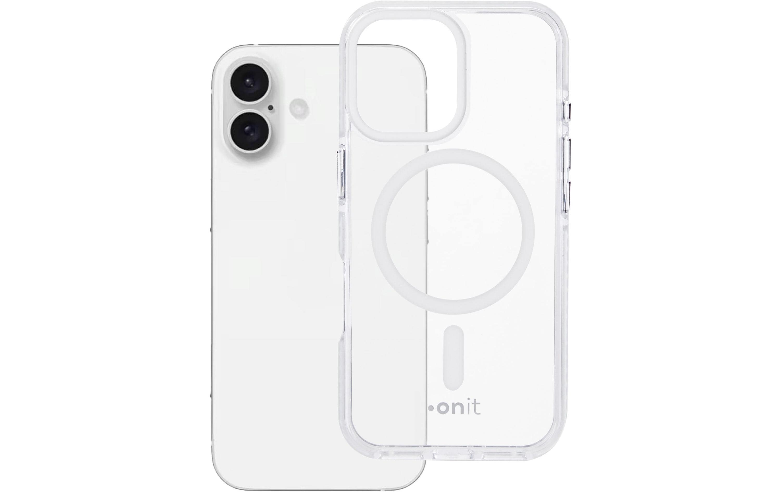 onit Back Cover Mill.Std. iPhone 16 transp.weiss / Magsafe / Mill.Std.3m / GRS