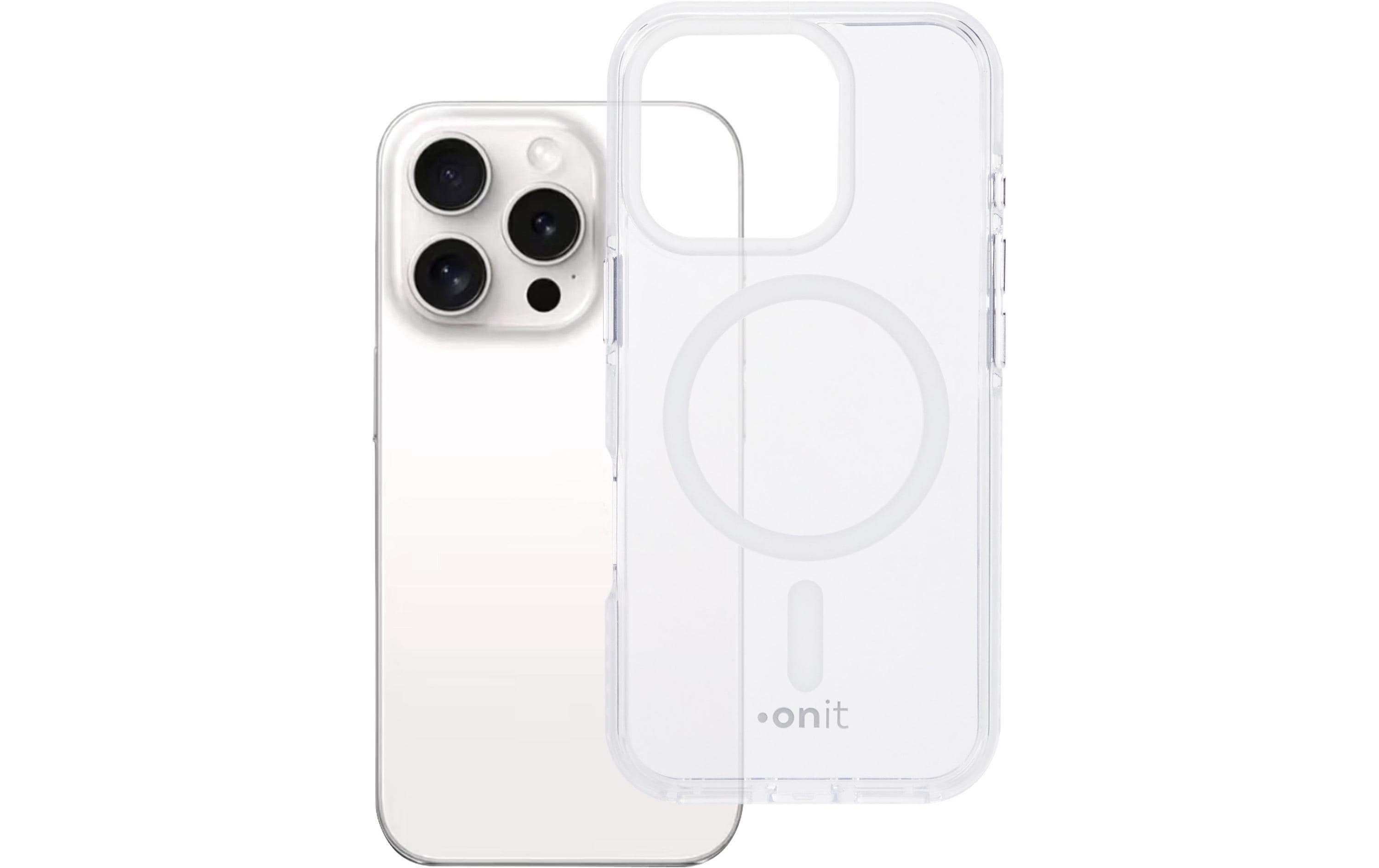 onit Back Cover Mill.Std. iPhone 16 pro transp.weiss / Magsafe / Mill.Std.3m / GRS