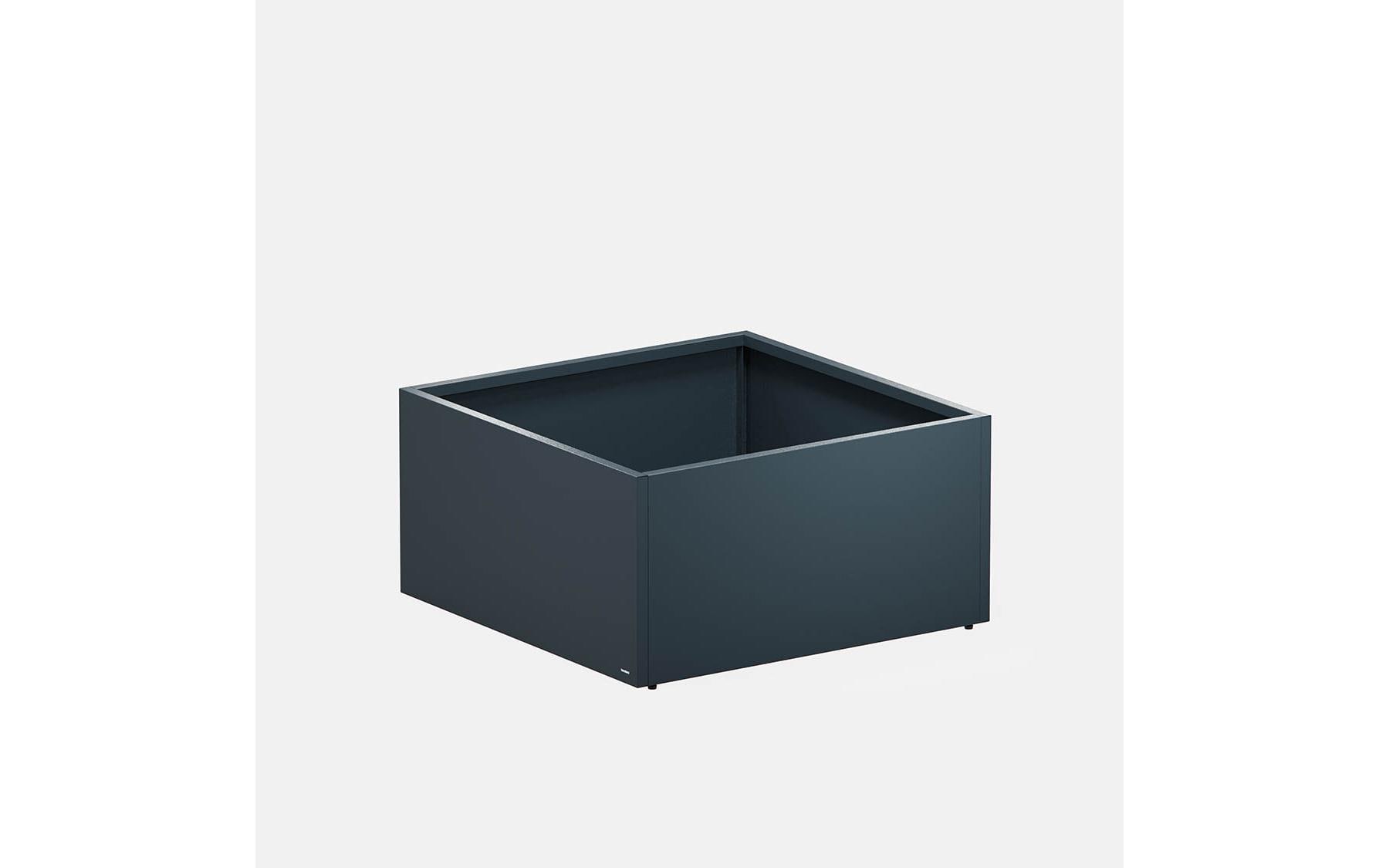 Metal Planter Low Cube 100x100x50cm Antracita