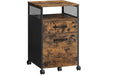 Vasagle Rollcontainer wintage-braun Schloss 42x44x67.4 cm (LxBxH), mit 2 Schubladen