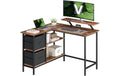 Vasagle Bürotisch braun-schwarz Ecktisch 115x105cm, 2 Schubladen, Aufsatz