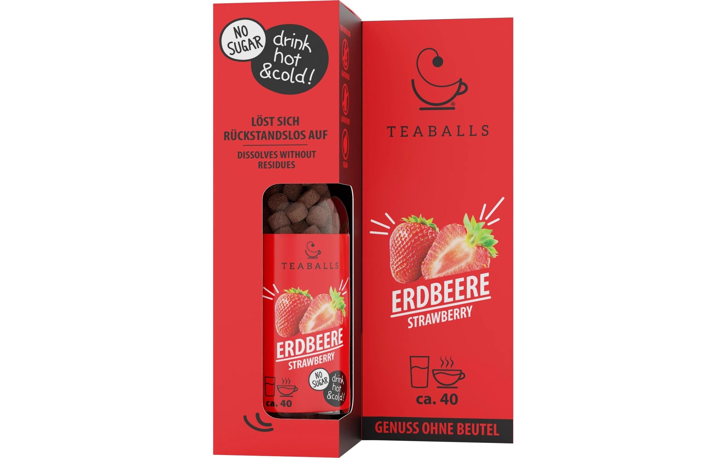 Glasflasche Erdbeere BLACK SELECTION 30-75 Tassen