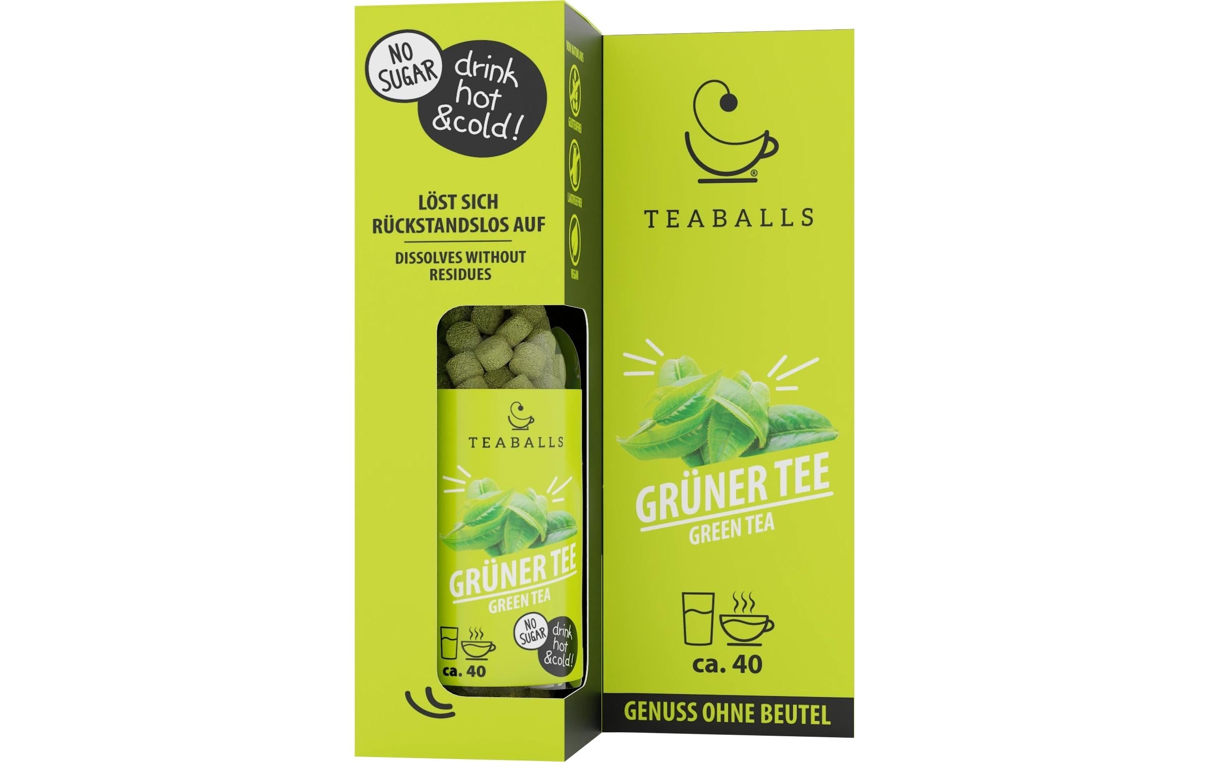 Glasflasche grüner Tee  BLACK SELECTION 30-75 Tassen