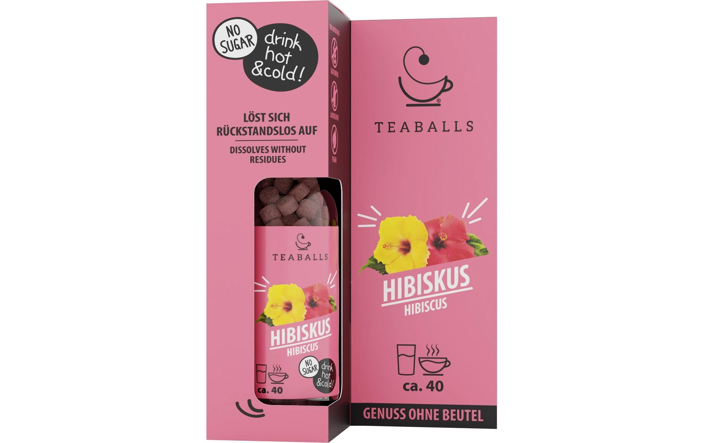 Glasflasche Hibiskus  BLACK SELECTION 30-75 Tassen