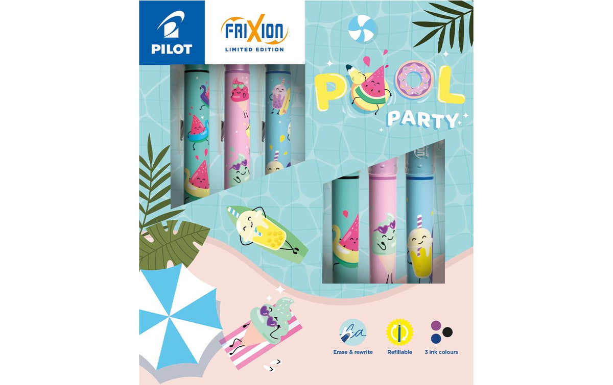 Pilot Pool Party Collector Box 6er Limited Edition, violett, blau, schwarz