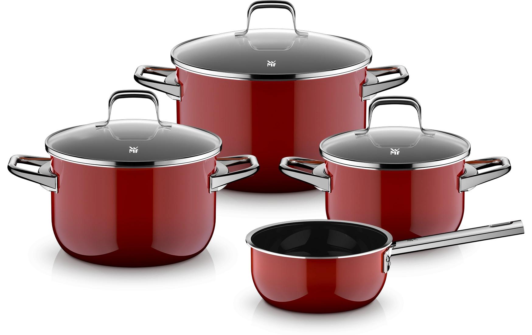 WMF Topfset Fusiontec Essential Pro rot 4-teilig, mit Deckel