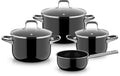 WMF Topfset Fusiontec Essential Pro schwarz 4-teilig, mit Deckel