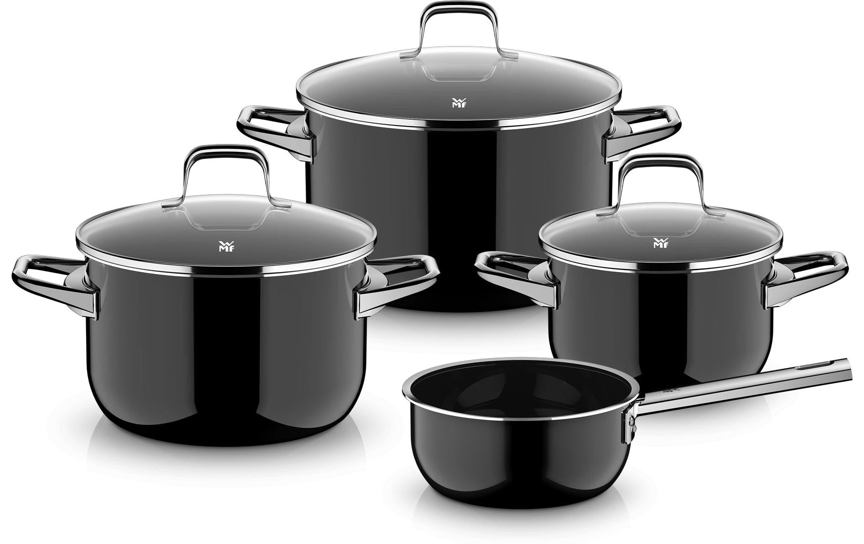 WMF Topfset Fusiontec Essential Pro schwarz 4-teilig, mit Deckel