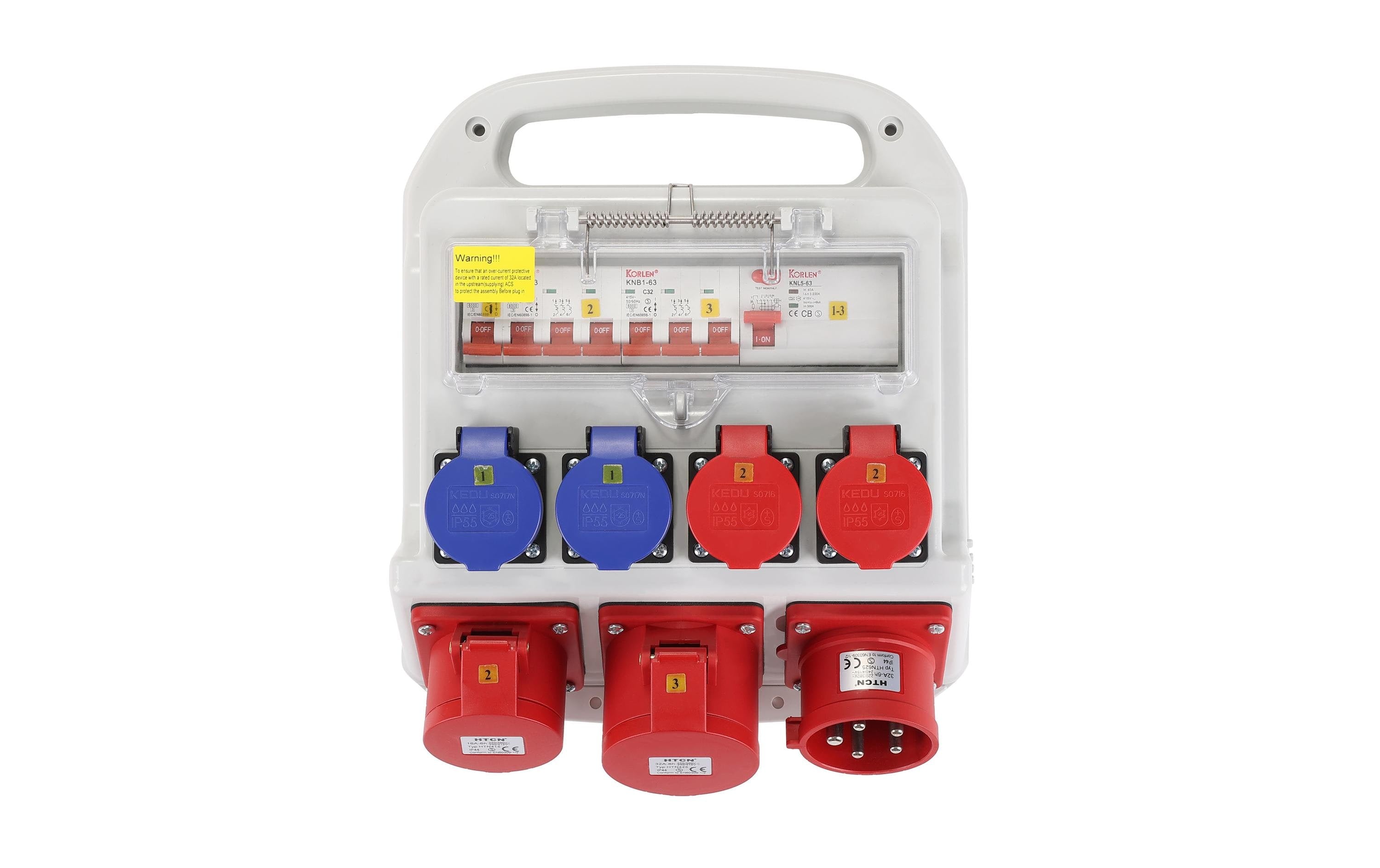 Schöneberger Baustromverteiler 32A mit FI 1xCEE32/5 | 1xCEE16/5 | 2xT23 | 2xT25