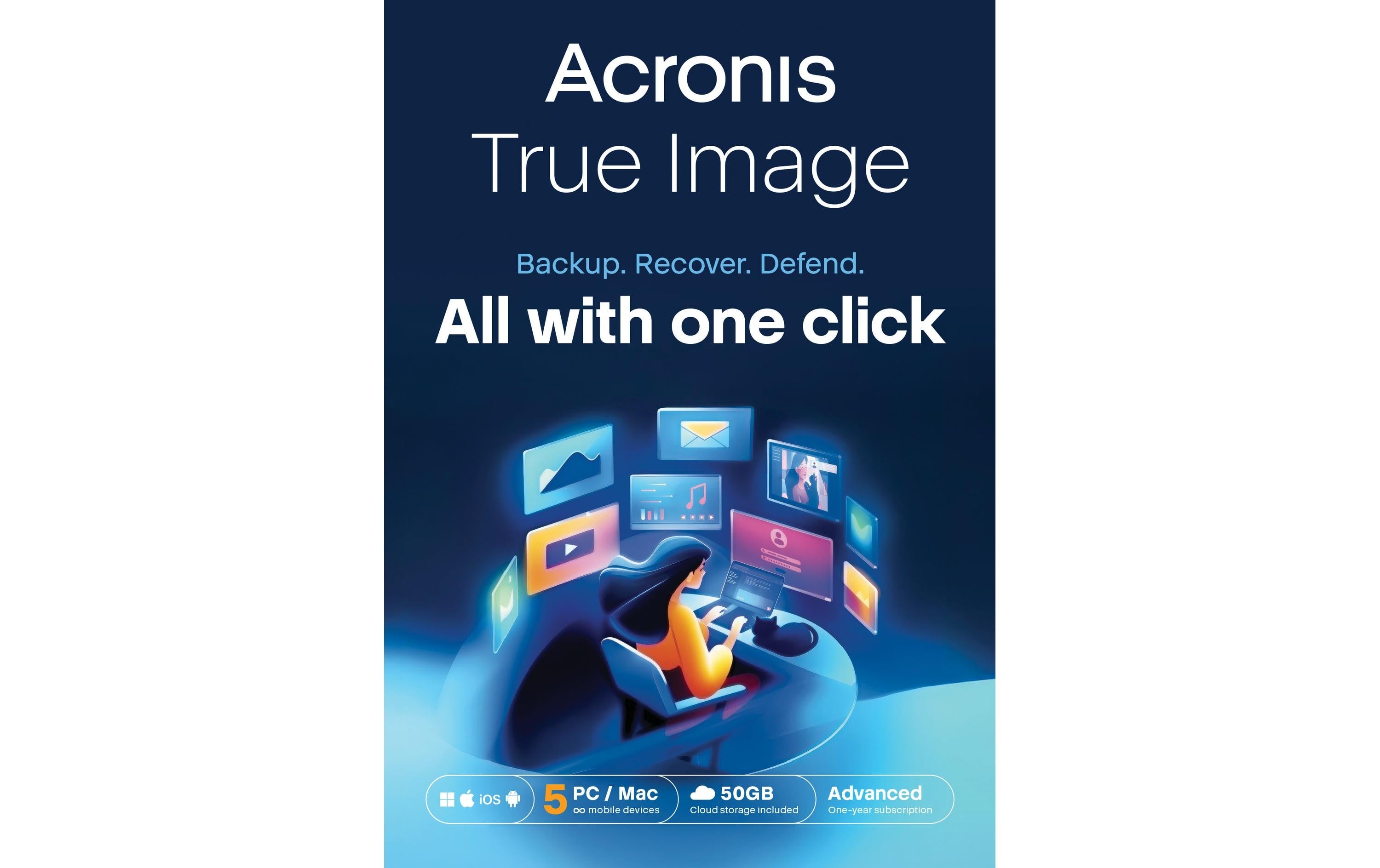 True Image Advanced ESD, Subscription, 1yr, 5 PC, 50GB