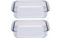 Alpina Auflaufform 2er Set, quadratisch Glas