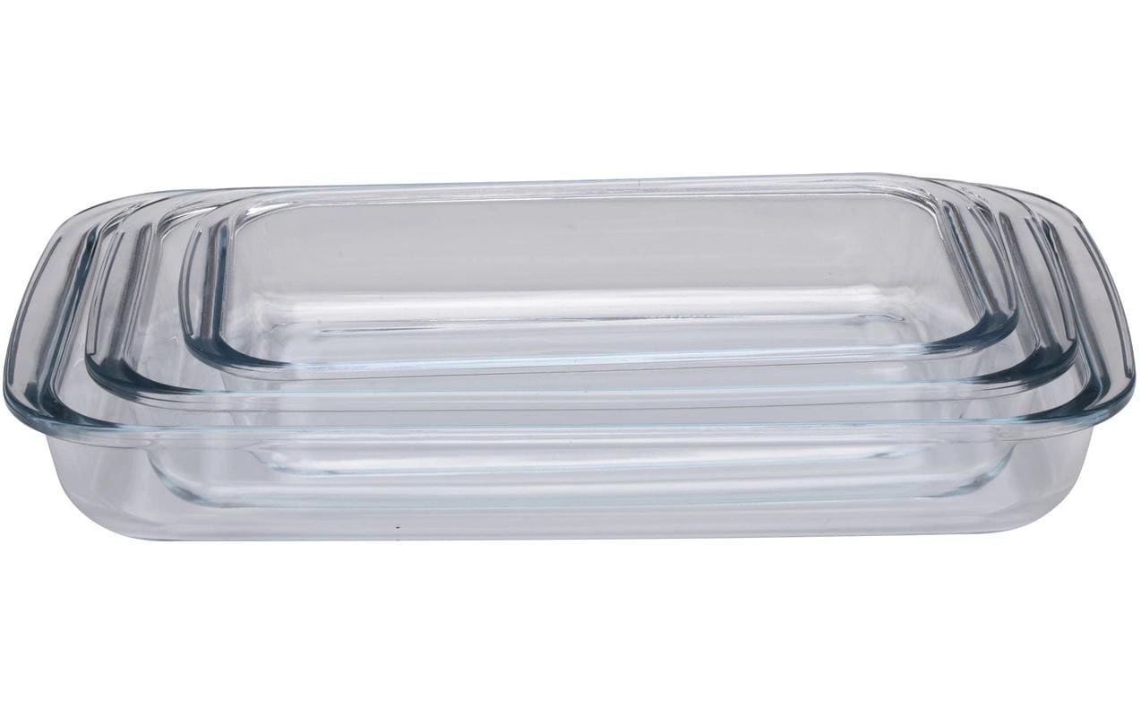 Alpina Auflaufform 3er Set Glas, 39.3x24x6.3 cm