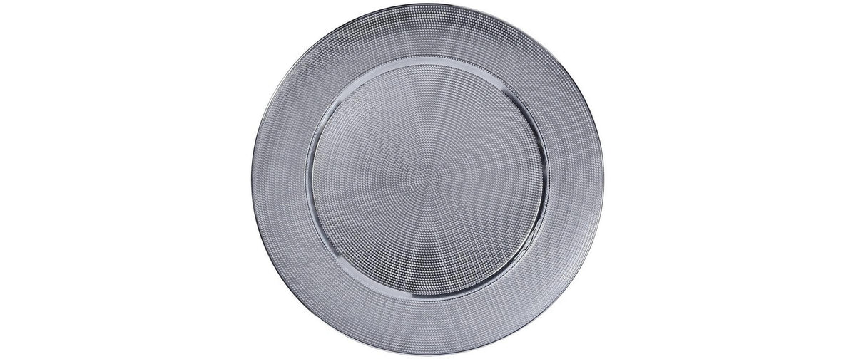 H&J Dekoteller Silber, D: 33 cm Kunststoff