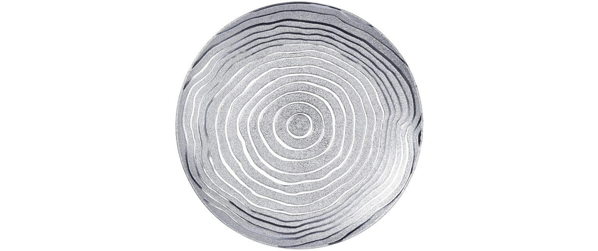 H&J Dekoteller Silber, D:33 cm Kunststoff
