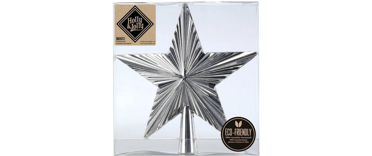 H&J Baumspitze Winter Silver, 20 cm 1 Stück, Kunststoff