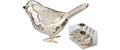 H&J Weihnachtskugel Vogel Creamy Gold 4 Stück, 8 cm, Kunststoff