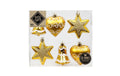 H&J Weihnachtskugeln Royal Gold, 6 Stk. verschiedene Formen, 8 cm, Kunststoff