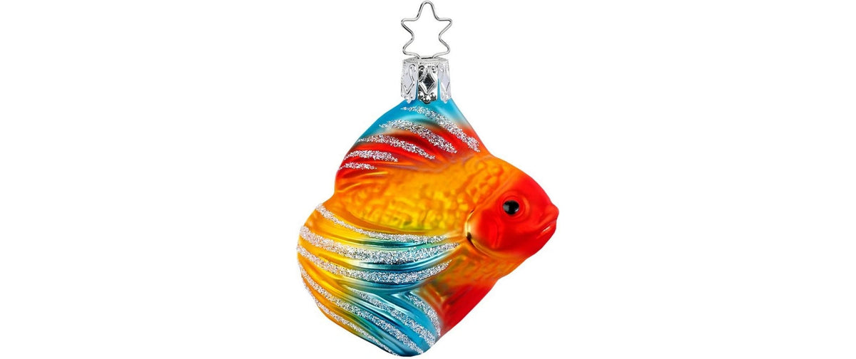 Inge Weihnachtskugel Schleierfisch Glas, D: 8 cm, handarbeit